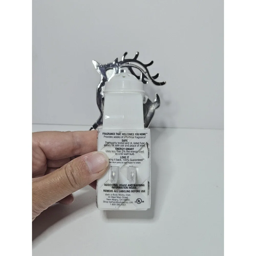 Bath & Body Works Geometric Silver Reindeer Wallflower Fragrance Diffuser NEW